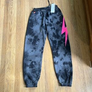 Aviator Nation tiedye lightning sweatpants, S